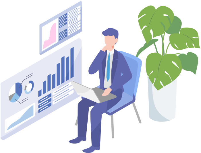 検討する人のイラスト